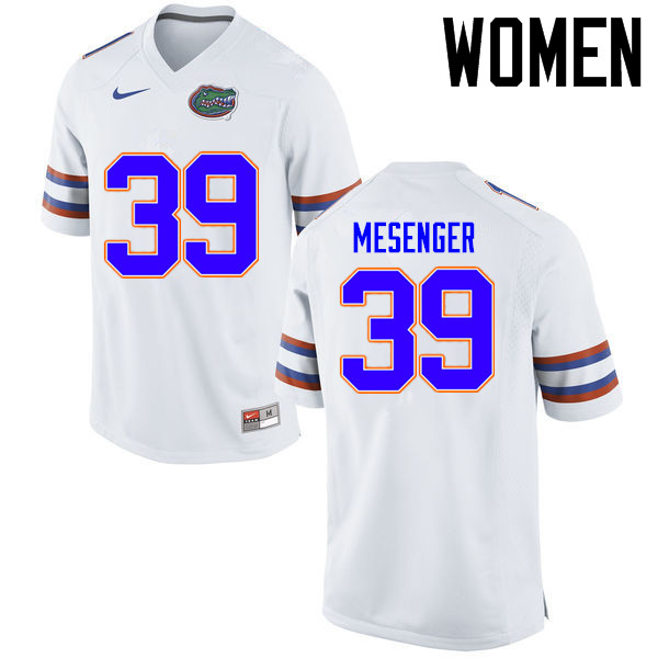 Women Florida Gators #39 Jacob Mesenger College Football Jerseys Sale-White - Click Image to Close